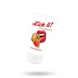 Lick It! Erotic Massage Gel Strawberry - 50 Ml