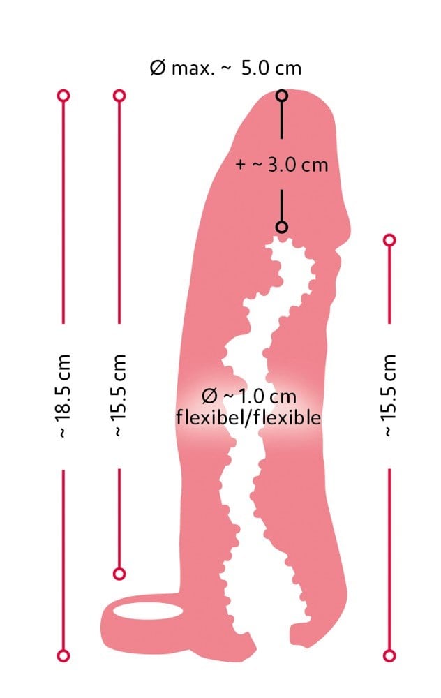 2-in-1 PenisFörlängning och Masturbator 18,5cm