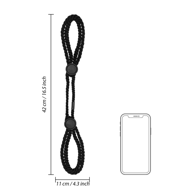 Adjustable Rope Hand Cuffs - Black