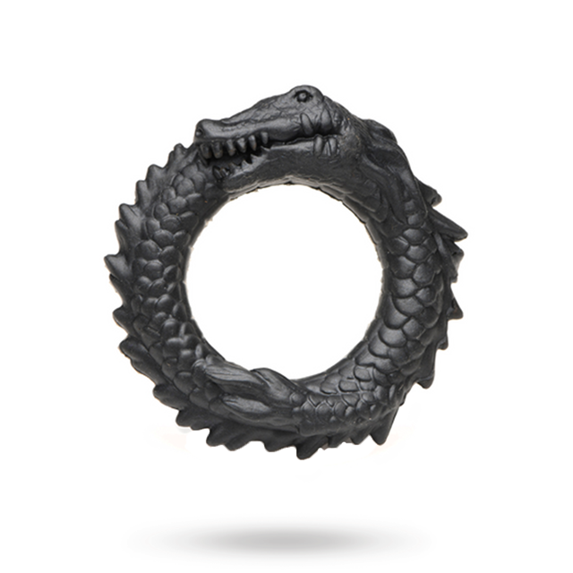 Black Caiman - Silicone Cock Ring - svart