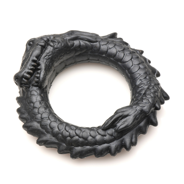 Black Caiman - Silicone Cock Ring - svart