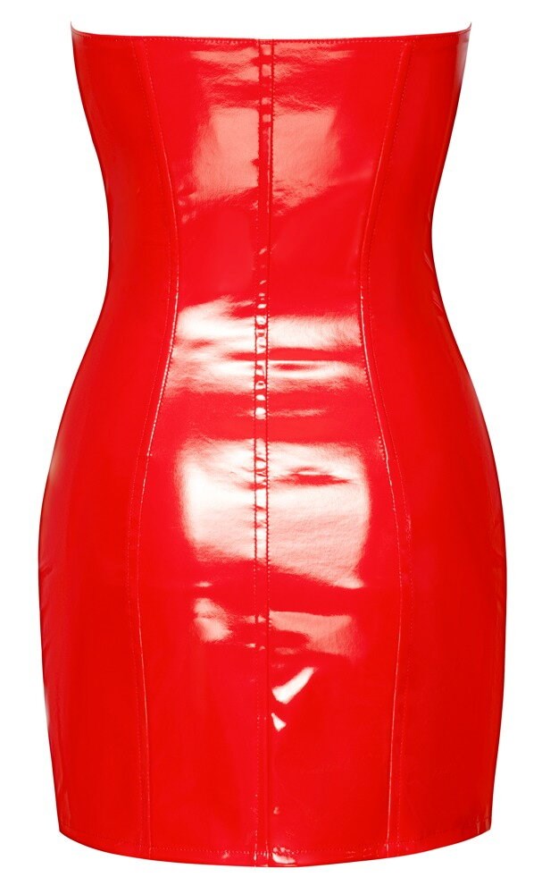 Vinyl Mini Dress Red