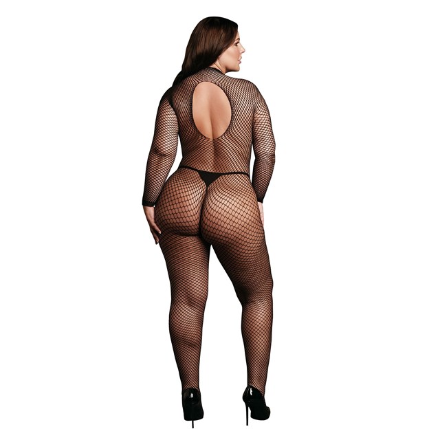 Bodystocking Fishnet Structure - Open / Turtle - Black