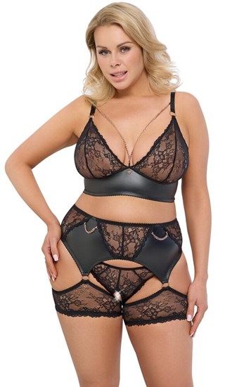 Lace Set Black Plus Size