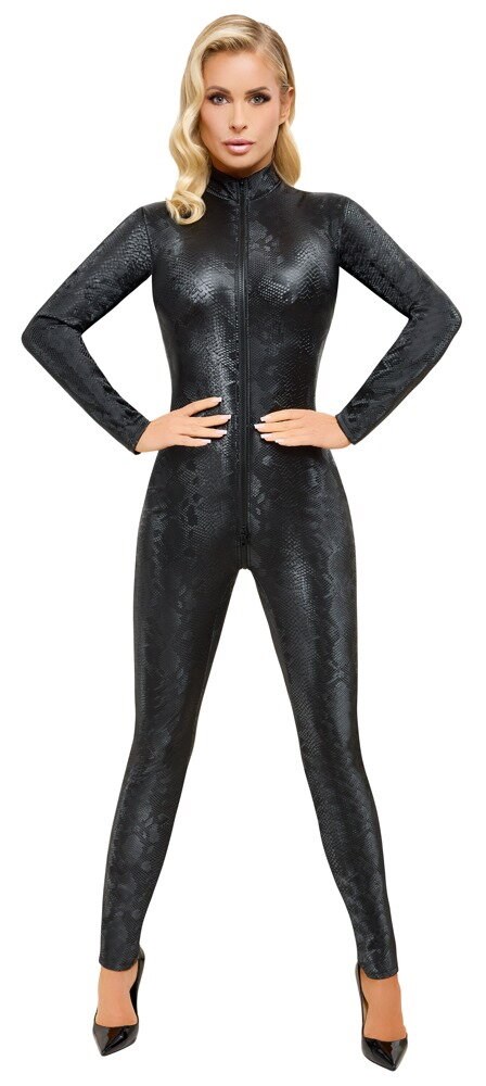 Snakeskin Jumpsuit Black