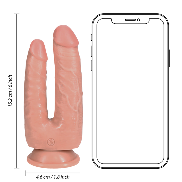 Double Trouble Dildo - 12,7/15,2 cm - Flesh