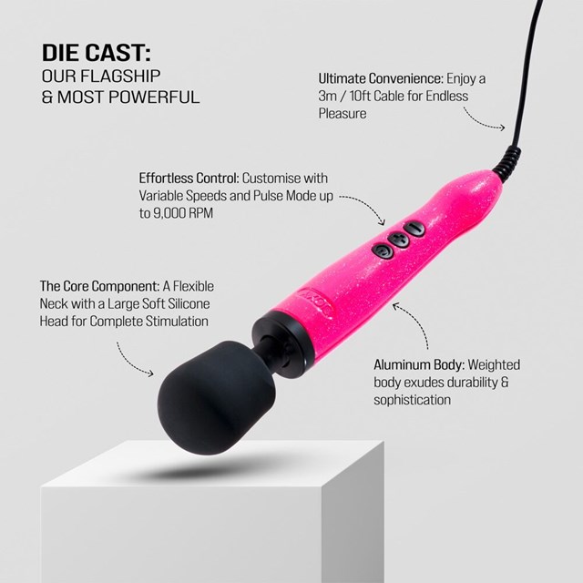 DIE CAST EXTRA KRAFTFULL WAND MASSAGESTAV - HOT PINK