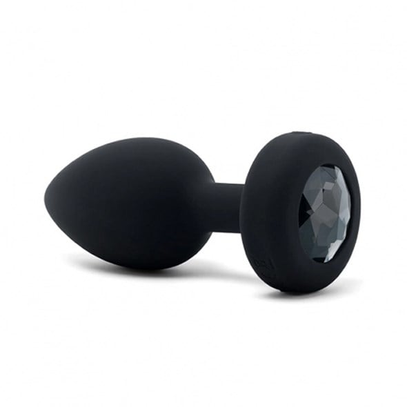 VIBRATING JEWEL PLUG M/L - BLACK