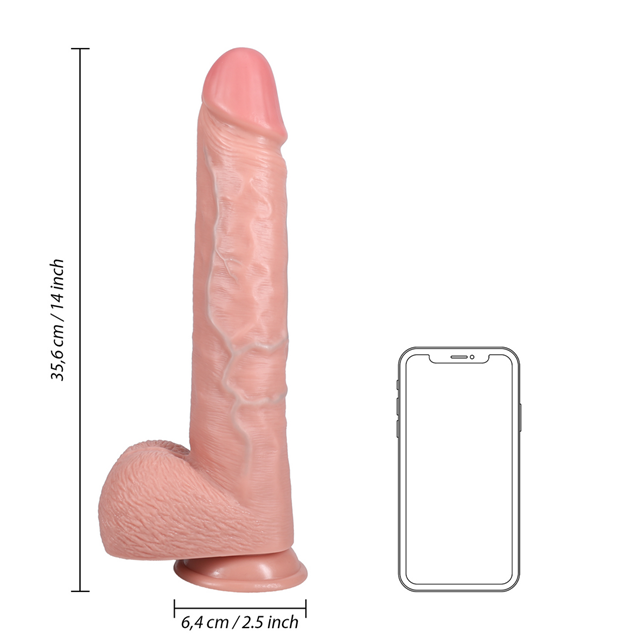 Extra Large Straight with Balls 35,5 cm - Flesh