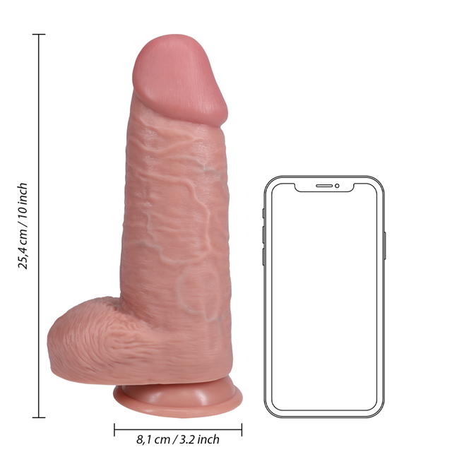 Extra Thick Straight with Balls 25,4 cm - Flesh