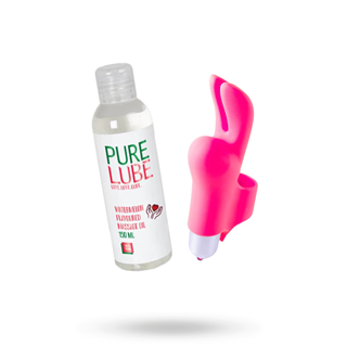 Hot Igniter Finger Vibe + Pure Lube Massageolja Vattenmelon Kit