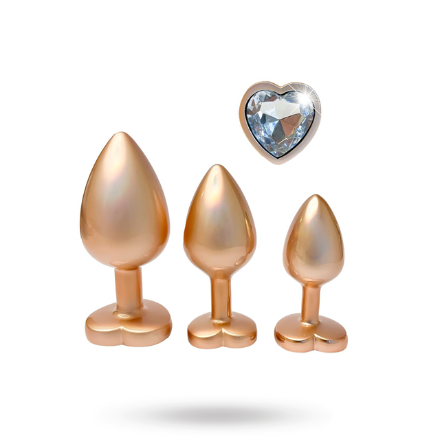 GLEAMING LOVE PEARL GOLD PLUG SET