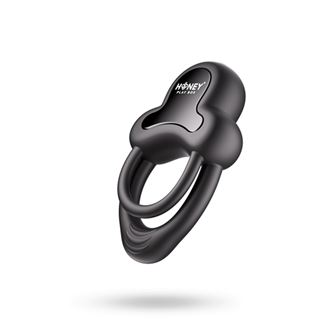 Anello-app-controlled Vibrating Double Cock Ring With Clitoral Stimulator Black