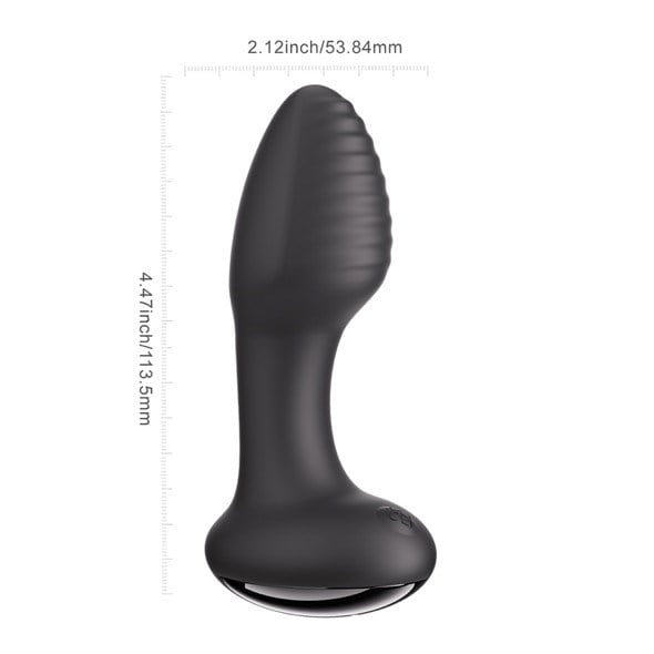 Frenzy-Pressure Sensing App-Controlled Rotating Butt Plug Black