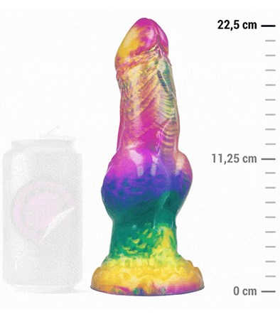 Iris Dildo With Rainbow Testicles Of Pleasure 22,5 cm