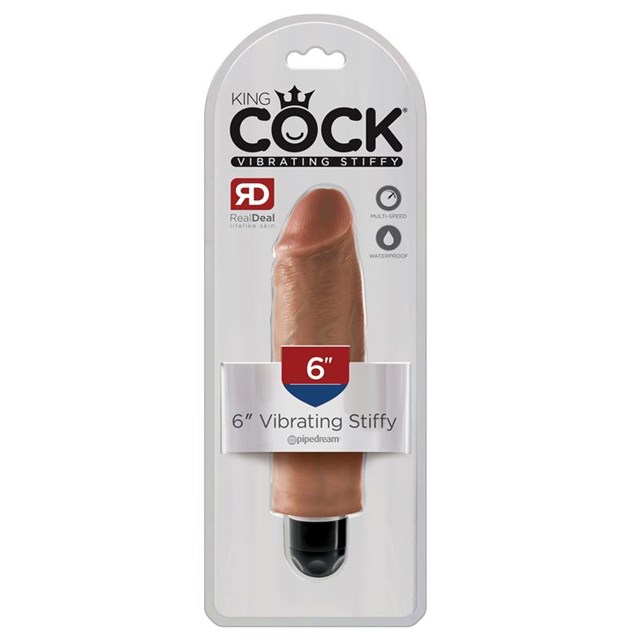 KING COCK VIBRATING STIFFY 6" TAN