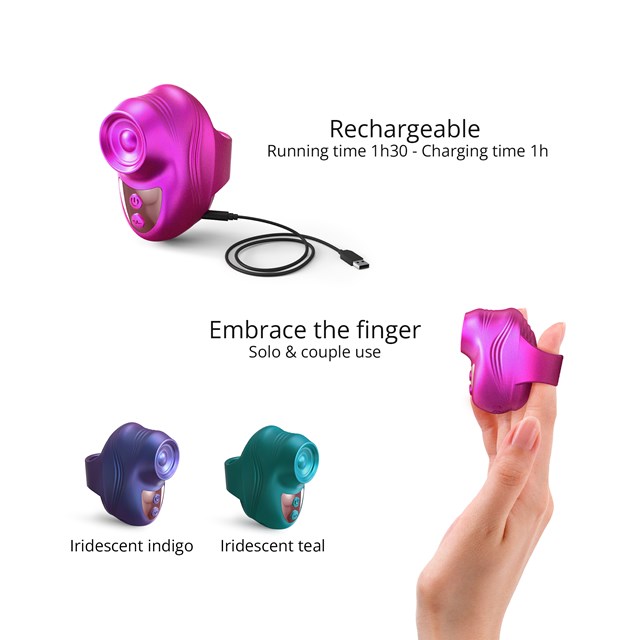 KISSCOOL TAPPING FINGER STIOMULATOR - IRIDESCENT BERRY