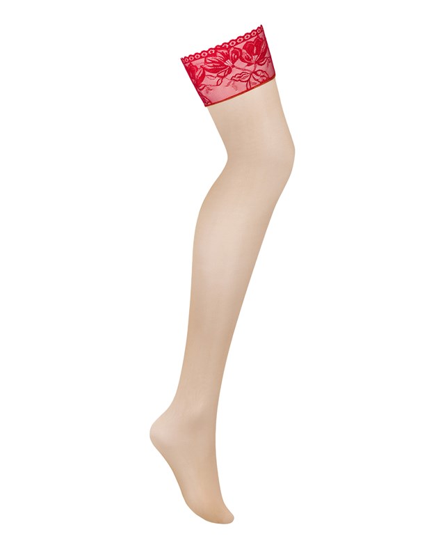 LACELOVE STOCKINGS WITH RED LACE