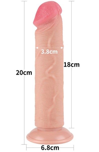 Lovetoy Sliding Skin Dual Layer Dildo 20 cm