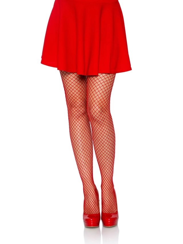 Lycra Fishnet Pantyhose Red