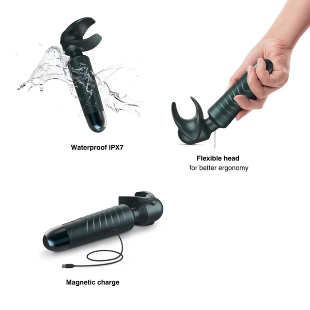 MAN.WAND PINE GREY RECHARGEABLE MASTURBATOR