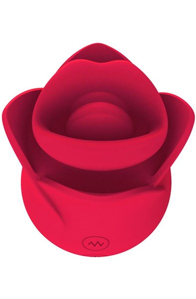 Meryl Rose Shaped Vibe Stimulator With Tongue