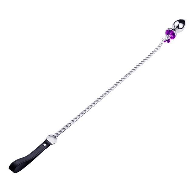 METAL PLUG PURPLE GEMSTONE WITH LEASH