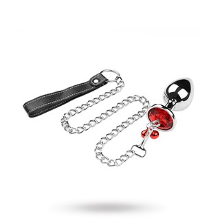 Metal Plug Red Gemstone And Leash