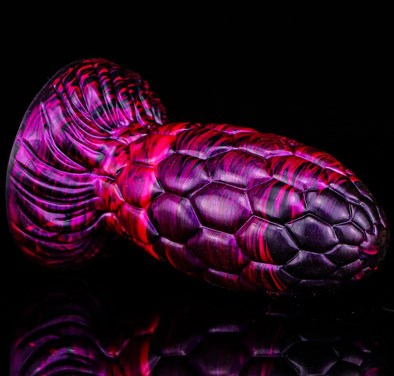 Metallic Dragon Egg Dildo Warnax Purple/Black 15,5 cm