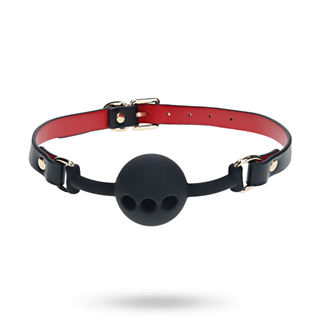 Milan Collection - Silicone Ball Gag - Black/red