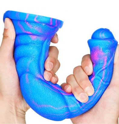 Monster Dildo Long Blue-Pink 30 cm