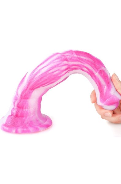 Monster Dildo Long White-Pink 30cm