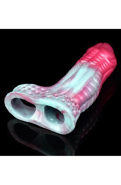 Monster Penis Sheath Leezard Blue-Pink 17 cm