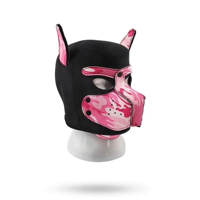 Neoprene Dog On Mask Black-Camouflage Pink