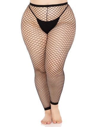 Net Footless Tights Plus