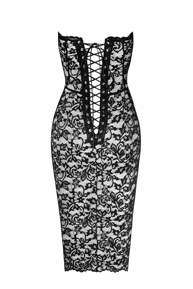 F301 Catalyst Lace Up Midi Dress