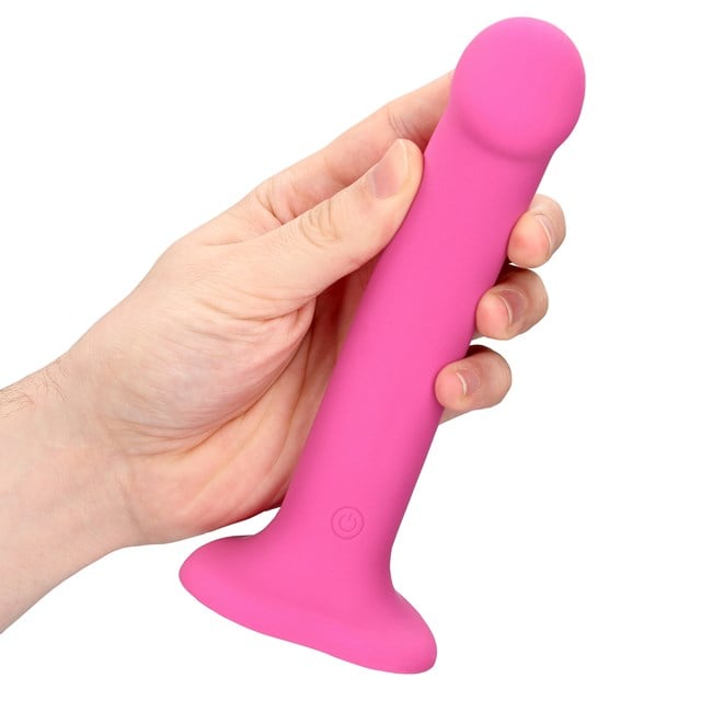 Non-Phallic Vibrating Dildo - Medium - Powerful Pink