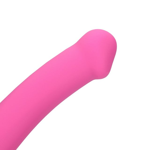 Non-Phallic Vibrating Dildo - Medium - Powerful Pink