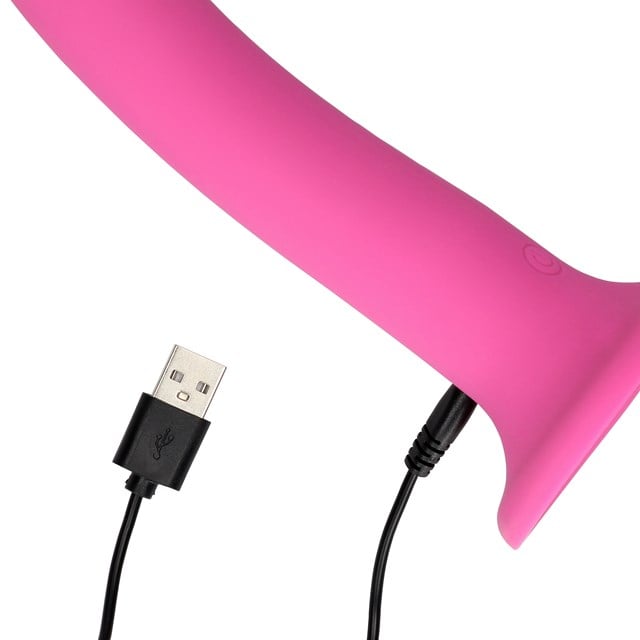 Non-Phallic Vibrating Dildo - Medium - Powerful Pink