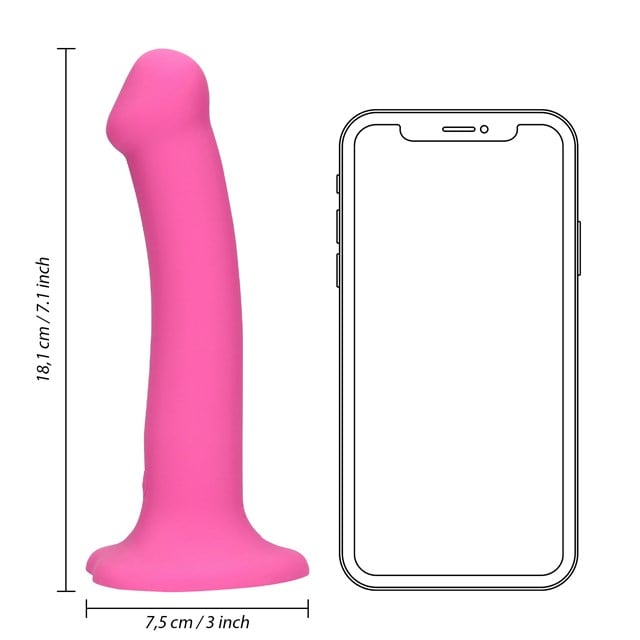 Non-Phallic Vibrating Dildo - Medium - Powerful Pink