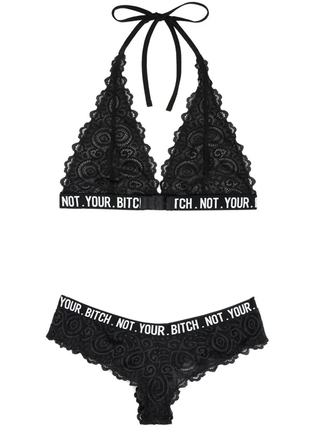 Not Your Bitch Lace Bralette & Cheeky Panty