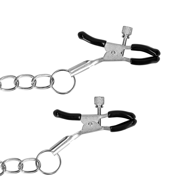 O-Ring Gag with Nipple Clamps - Svart