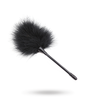 O Shape Fur Short Wand Tickler - Svart Fjäderkittlare