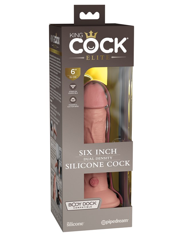 King Cock Elite 15CM Silicone Dual Density Cock - Light