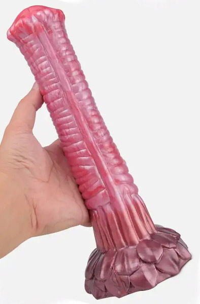 Pink Alien Tork Metallic Dildo 27 cm