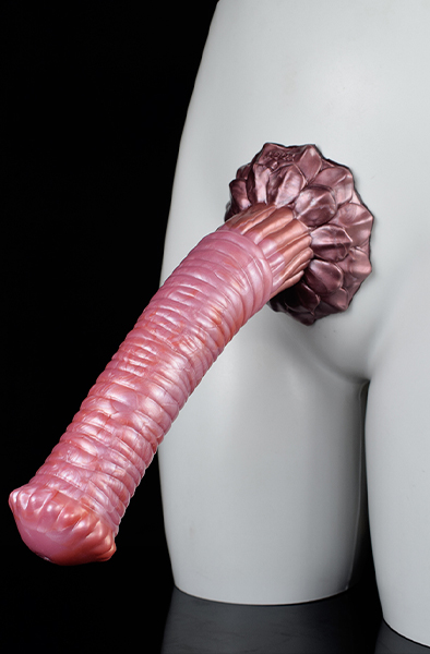 Pink Alien Tork Metallic Dildo 27 cm