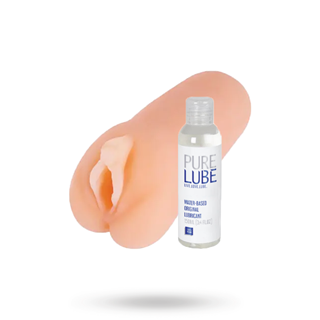 Pocket Pussy Clit Orgasm #2 Kit Med Pure Lube Original Lubricant 150 Ml