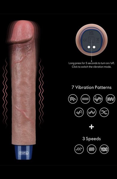 Real Softee Vibrating Dildo Brown 22,5 cm