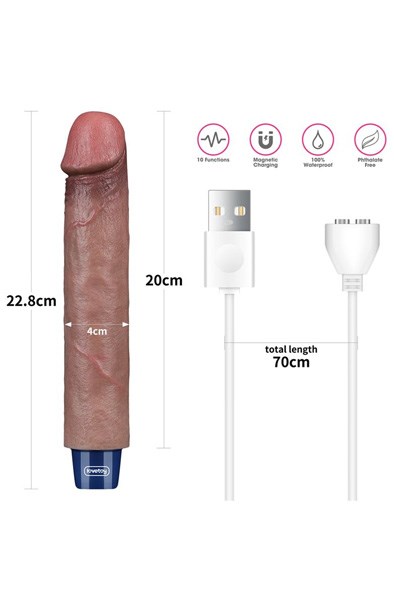 Real Softee Vibrating Dildo Brown 22,5 cm