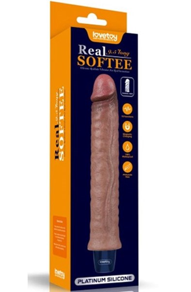 Real Softee Vibrating Dildo Brown 24,5 cm